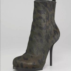 Alexander Wang Platform Pony Leopard Ankle Boots